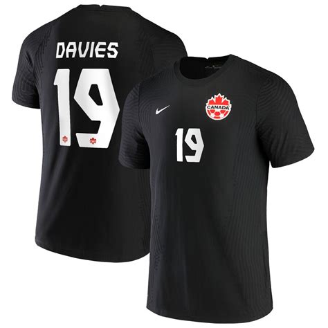 Mens Nike Alphonso Davies Black Canada Soccer 2021 Third Authentic
