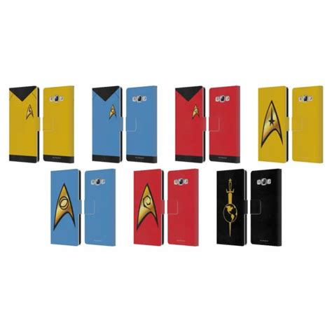 Star Trek Uniforms And Badges Tos Leather Book Case For Samsung Phones