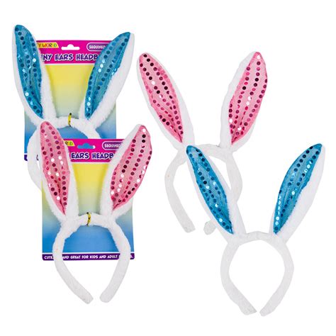Wholesale Bunny Ears Headband 5 2 Assorted Colors
