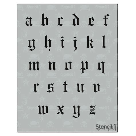 Old English Font Stencil Stencil 1