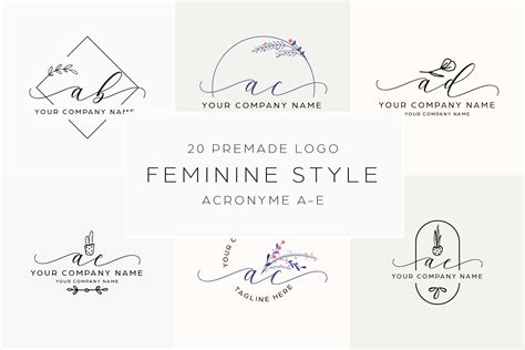 Feminine Logo Bundle Branding And Logo Templates ~ Creative Market