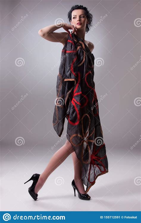 Young Woman In Fashionable Clothing Stock Image Image Of Decor