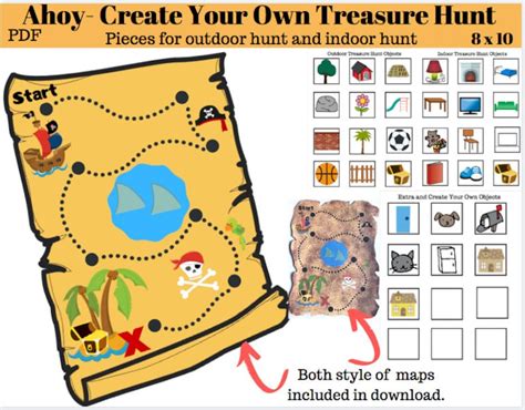 Treasure Map Pirate Map Digital Download Printable Etsy