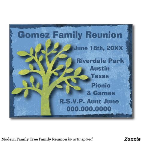 Modern Family Tree Family Reunion Postcard | Zazzle.com | Family reunion, Family tree, Modern family
