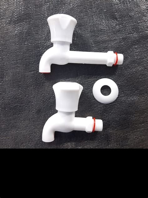 squar head white long body pvc bib cock for bathroom fitting size 15mm at rs 22 piece in