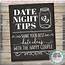 Date Night Tips Sign Share Your Best Ideas With The Happy Couple 