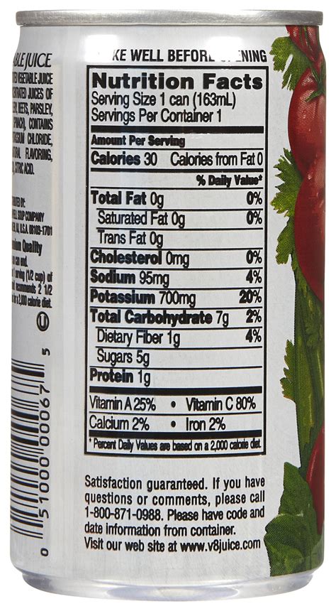 Canada has joined the us in redesigning their nutrition facts labels, all in an effort to make the labels easier to use and more relevant to today's consumers. v8 fusion nutrition facts label v8 juice - Top Label Maker