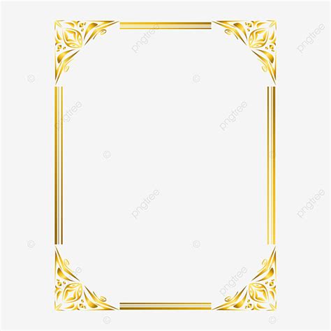 Gold Frame Border Vector Png Images Rectangular Gold Frame Border Frame Drawing Border