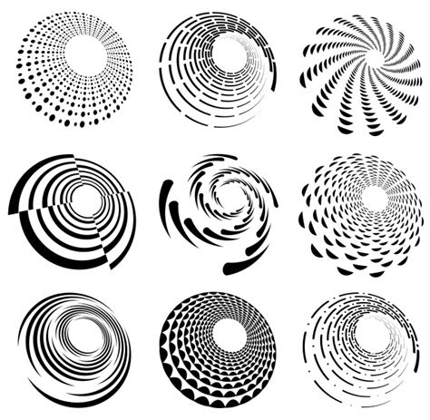 Spiral Vortex Swirl Shape Set Free Stock Photo Public