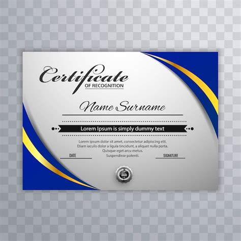 Plantilla De Certificado Otorga Diploma De Fondo Con Onda Vector Premium
