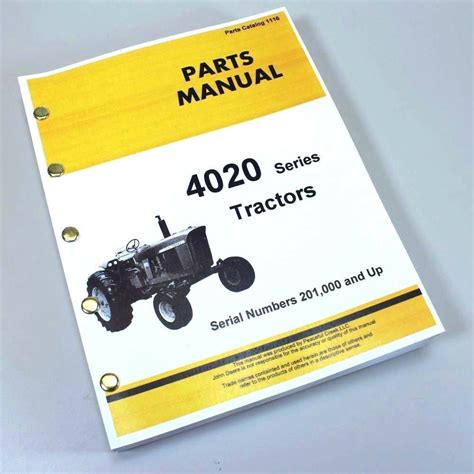 Parts Manual For John Deere 4020 4000 Tractor Catalog Assembly Serial