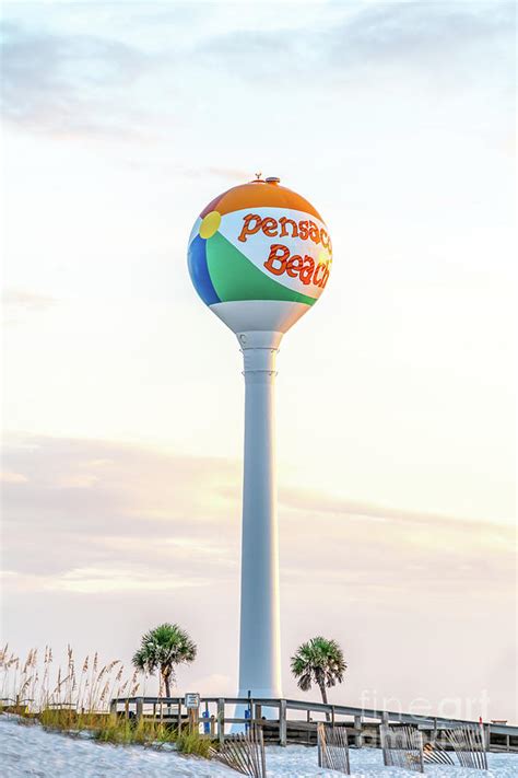Pensacola Florida Beach Ball Water Tower Photo Photograph By Paul