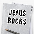 "Christian "Jesus Rocks"" Stickers by T-ShirtsGifts | Redbubble