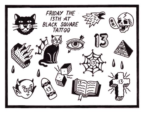 Friday The 13th Cat Tattoo Flash Best Tattoo Ideas