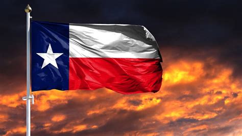 Download Texas Flag Clouds With Sunset Wallpaper