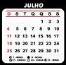 Calendário Julho 2021 com Feriados e Fases da Lua - Imagem Legal