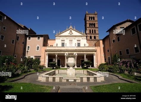 Italy Rome Trastevere Basilica Of Santa Cecilia In Trastevere Stock