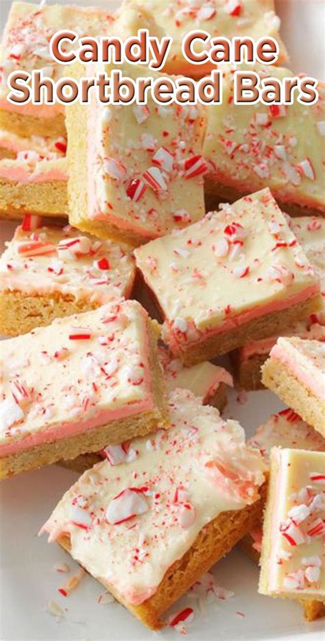 Candy Cane Shortbread Bars Holiday Desserts Christmas Buffet Shortbread Bars