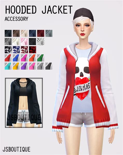 Sims 4 Ccs The Best Hooded Jacket Accessory By Jsboutique