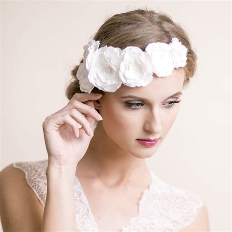 Bridal Crown Flower Crown Wedding Crown Flower Rose Ivory Crown