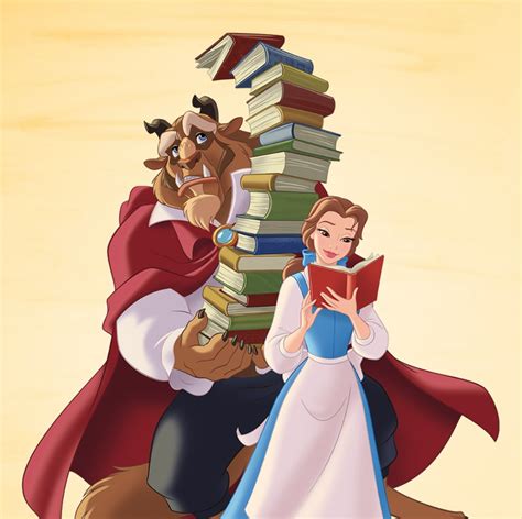 Belle And The Beast With A Lot Of Books Princesses Disney Belle Disney
