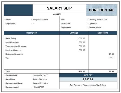 Sample Salary Slip Format In Excel Word Template Excel Templates