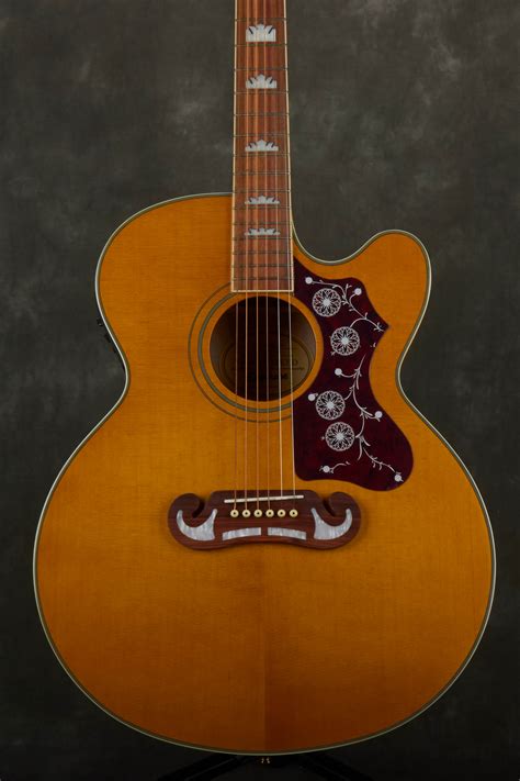 Epiphone EJ-200SCE Solid Top - Electro-Acoustic - Vintage Natural ...
