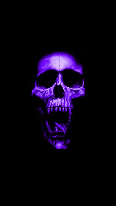 Download Black And Purple Aesthetic Skull Wallpaper