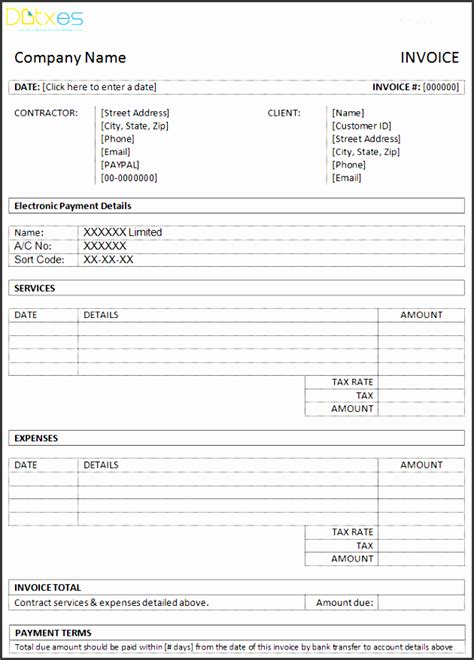Contractor Invoice Templates Sampletemplatess Sampletemplatess Free Download Nude Photo Gallery