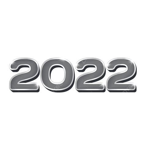 Number 2022 Silver Gradient 3d Happy New Year Png 2022 Happy New Year
