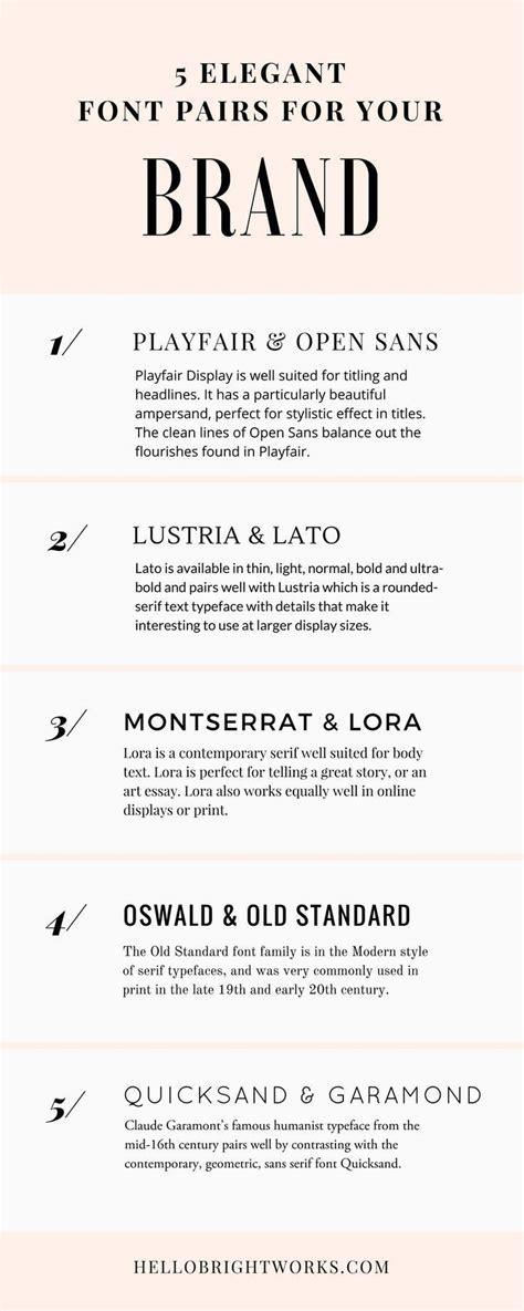 5 Elegant Font Pairs For Your Brand Branding Tips Brand Inspiration