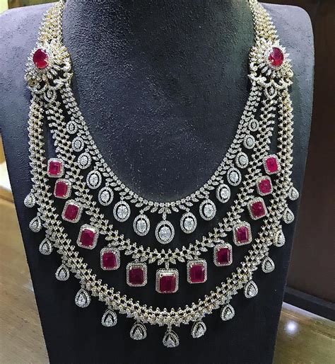 26 Breathtaking Heavy Diamond Necklace Set Designs Diamond Necklace