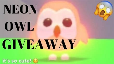 Roblox Adopt Me Neon Owl Giveawayadopt Me Youtube