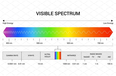 Spectrum Wavelength Visible Education Illustrations ~ Creative Market