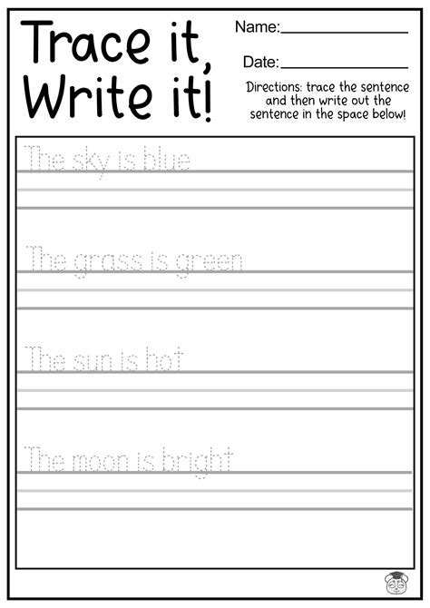 23 Printable Tracing And Writing English Worksheets Trace And Write The
