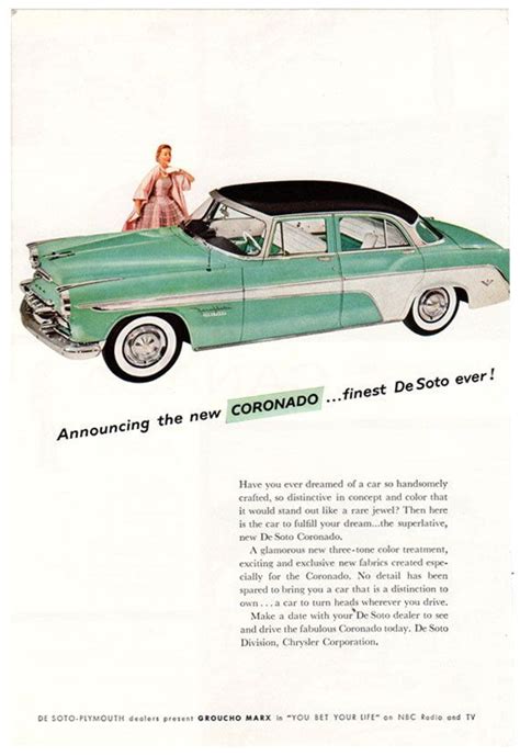 1955 De Soto Coronado Ad 55 Vintage Wall Art 50s Etsy Car