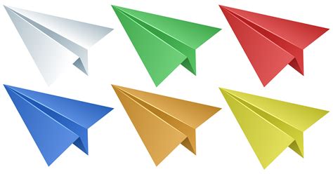 Paper Airplanes In Six Colors 368152 Vector Art At Vecteezy