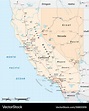 Road map of us states california and nevada Vector Image