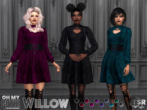 The Sims Resource Oh My Goth Willow Dress