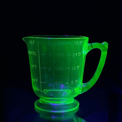 Vintage Uranium Glass Measuring Cup Vaseline Glass Cups Etsy Uk