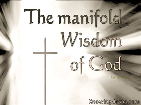 Ephesians 310 The Manifold Wisdom Of God Brown