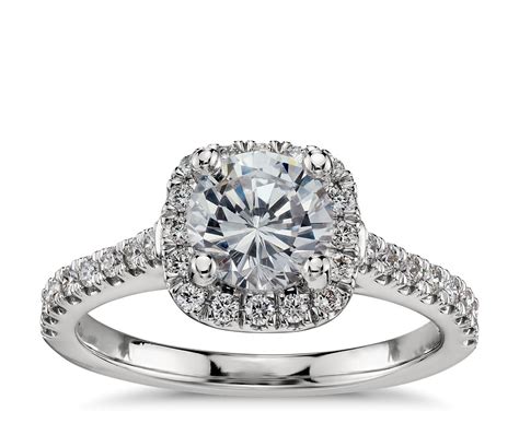 Overall, yellow diamonds look best when cut in cushion and radiant shapes because fancy color is more difficult to see color in round brilliant shapes. Cushion Halo Diamond Engagement Ring in Platinum (1/3 ct ...