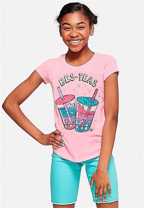 Bes Teas Graphic Tee Justice Girls Outfits Tween Cute Outfits For