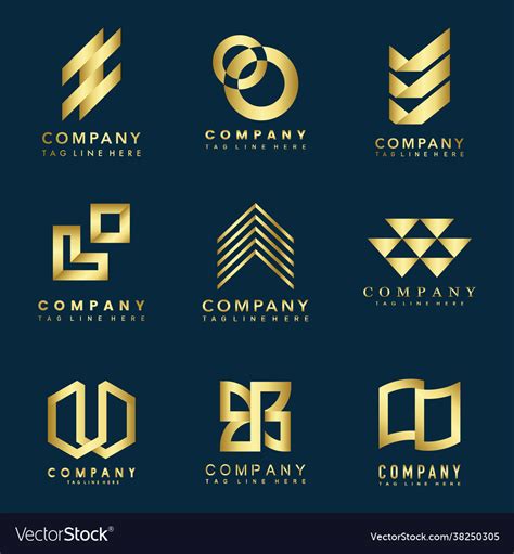 Set Of Company Logo Design Ideas Vector Stock Vector