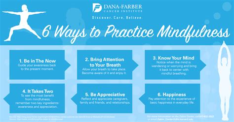 6 Ways To Practice Mindfulness Infographic Dana Farber Cancer Institute