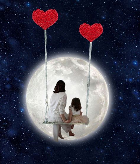 Mother Anddaughter Love Daughter Love Mother Daughter Moon Art The