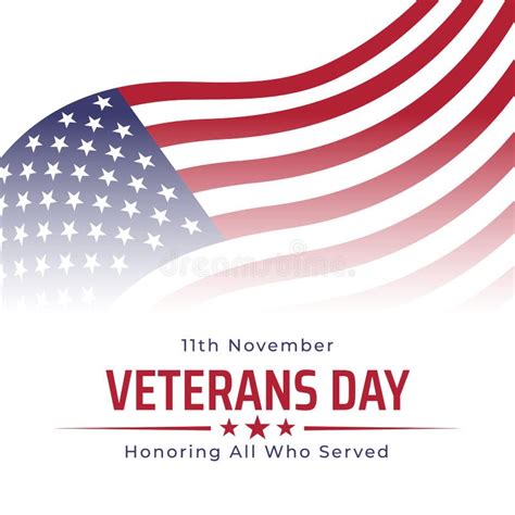 Happy Veterans Day Banner Template Vector Realistic Design Stock Vector