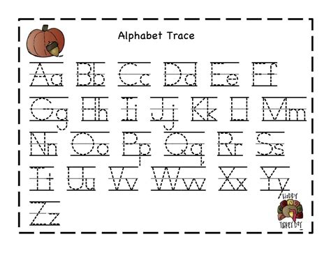Preschool Printables Thanksgiving Alphabet Writing Worksheets