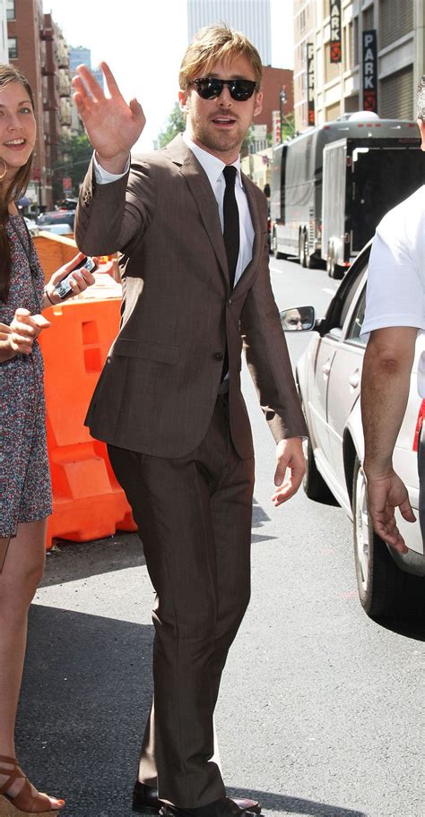 Brown Suit Brown Suits Ryan Gosling Style White Oxford Shirt