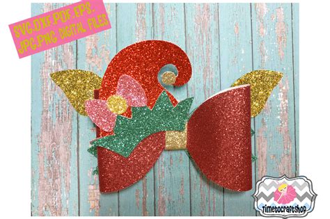 Holiday Christmas Hair Bow Template Bundle By Timetocraftshop